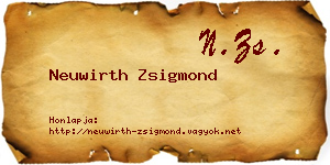 Neuwirth Zsigmond névjegykártya